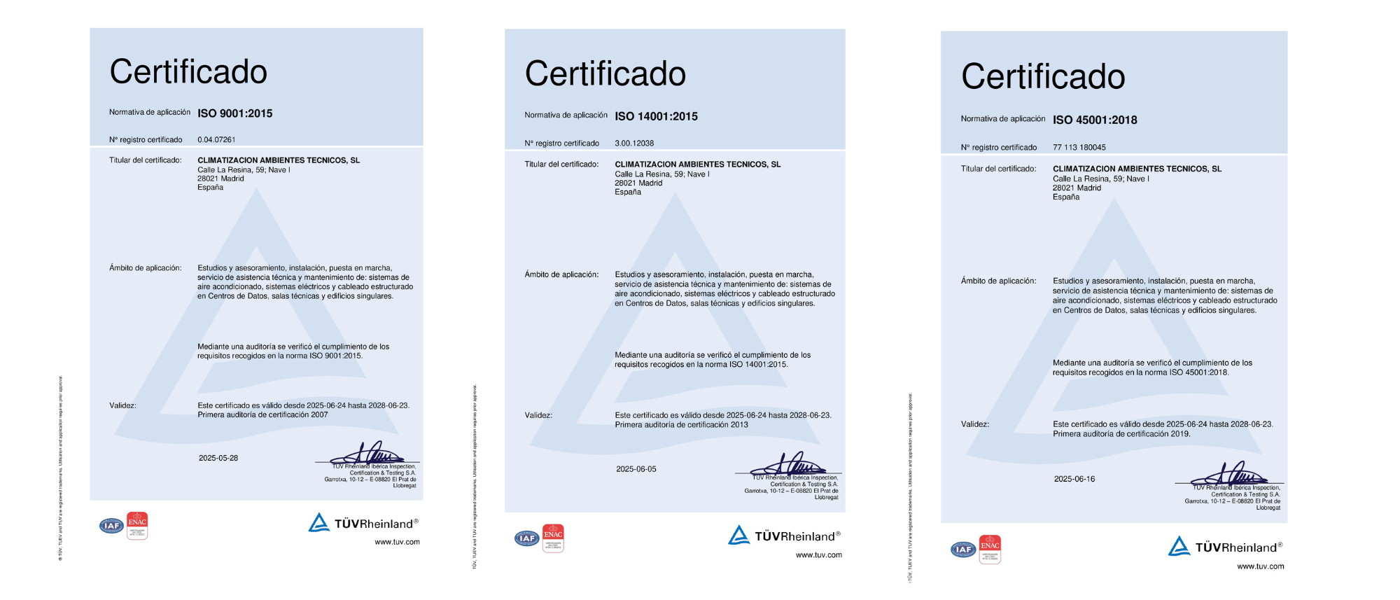 certificados calidad cliAtec